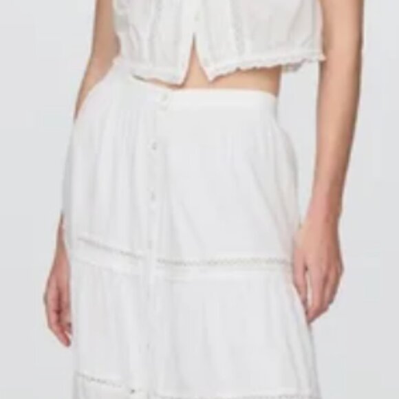 GAP White A-Line Skirt with Button Detail - Picture 1 of 4